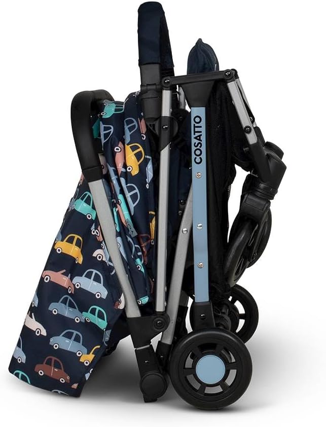 Cosatto Yo Travel Stroller - Baby Pushchair Lightweight Compact Fold from Birth to 25kg - Airline Compatible, One Hand Easy Fold, Large 8kg Shopping Basket, Free Raincover & Bumper Bar (Beep Beep)