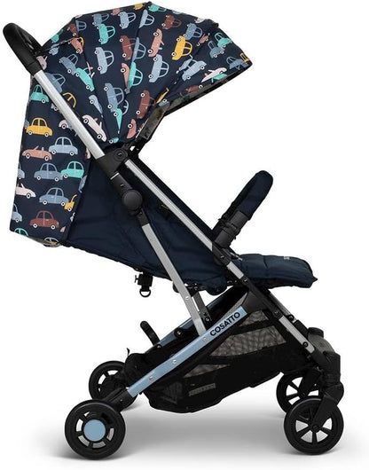 Cosatto Yo Travel Stroller - Baby Pushchair Lightweight Compact Fold from Birth to 25kg - Airline Compatible, One Hand Easy Fold, Large 8kg Shopping Basket, Free Raincover & Bumper Bar (Beep Beep)