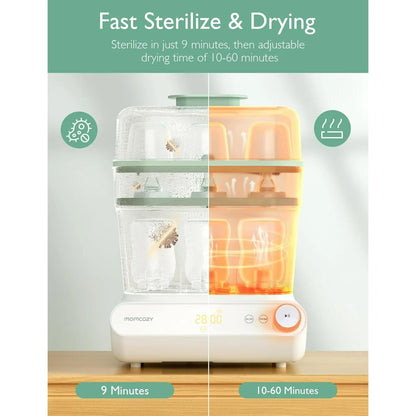 Momcozy 3 Layers Large Bottle Sterilizer and Dryer, Fast Sterilize and Dry