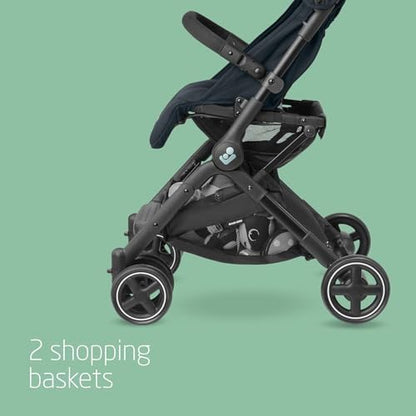 Maxi-Cosi Lara2 Pushchair, 0-4 Years, 0-22 kg, Baby Stroller, Lightweight & Compact Stroller, 3 Recline Positions, Lie-Flat position, Automatic Fold, Shoulder Strap, Rain Cover, Essential Graphite