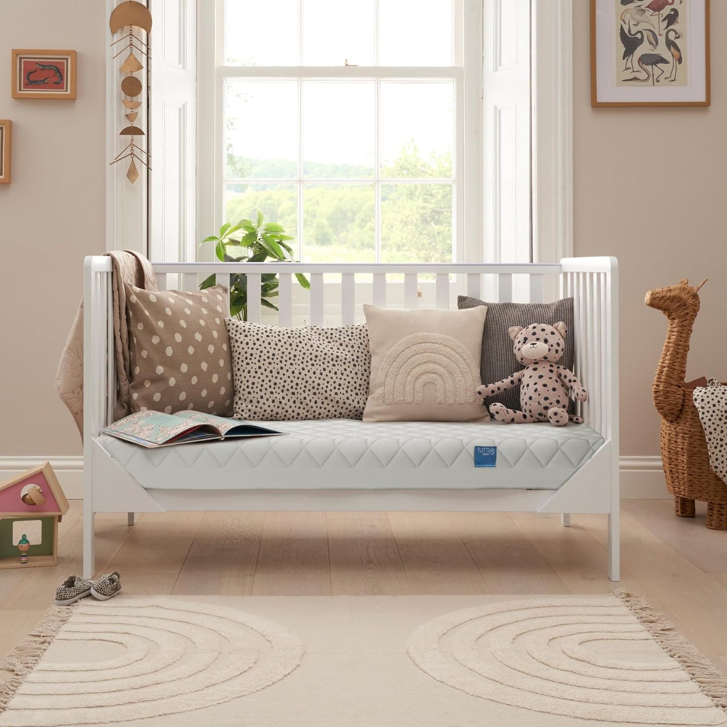 Tutti Bambini Sprung Cot Mattress 120 x 60 cm - Hypoallergenic, Breathable & Wipeable Baby Mattress for Travel Cot & Crib, Soft & Supportive Home & Travel Cot Mattress (120 x 60 x 10 cm)