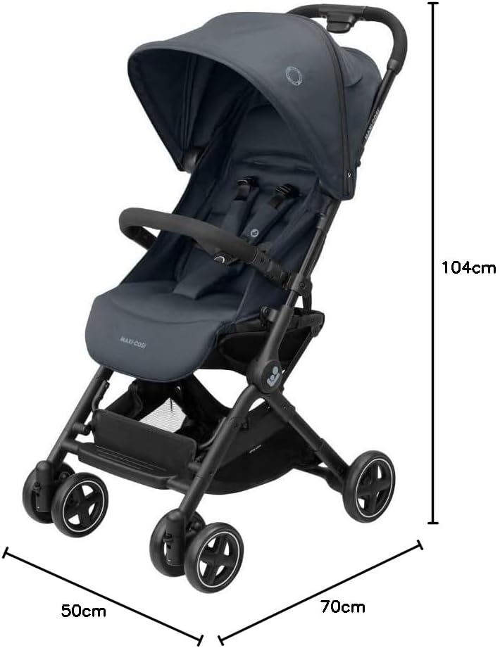 Maxi-Cosi Lara2 Pushchair, 0-4 Years, 0-22 kg, Baby Stroller, Lightweight & Compact Stroller, 3 Recline Positions, Lie-Flat position, Automatic Fold, Shoulder Strap, Rain Cover, Essential Graphite