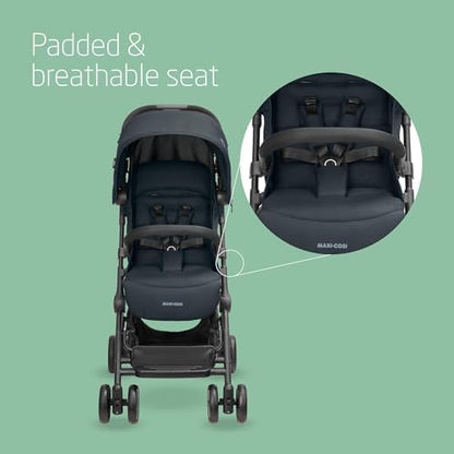 Maxi-Cosi Lara2 Pushchair, 0-4 Years, 0-22 kg, Baby Stroller, Lightweight & Compact Stroller, 3 Recline Positions, Lie-Flat position, Automatic Fold, Shoulder Strap, Rain Cover, Essential Graphite