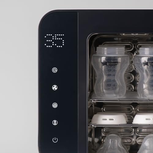Tommee Tippee Ultra UV Steriliser, Dryer and Storage, Black, for Baby Bottles and Accessories, Steam-Free to Kill Viruses^ and 99.9% of Harmful Bacteria