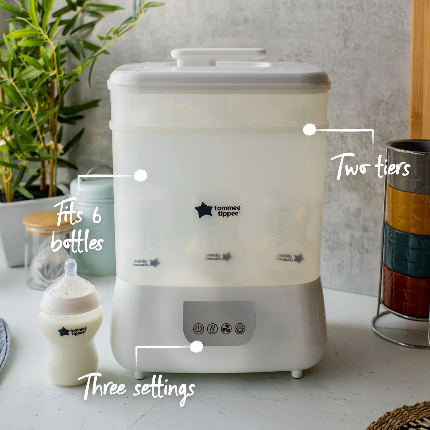 Tommee Tippee Advanced Steri-Dry Electric Sterilizer and Dryer for Baby Bottles and Accessories, Kills Viruses* and 99.9% of Bacteria