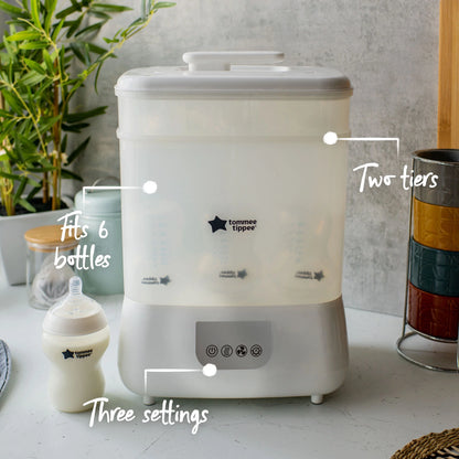 Tommee Tippee Advanced Steri-Dry Electric Sterilizer and Dryer for Baby Bottles and Accessories, Kills Viruses* and 99.9% of Bacteria